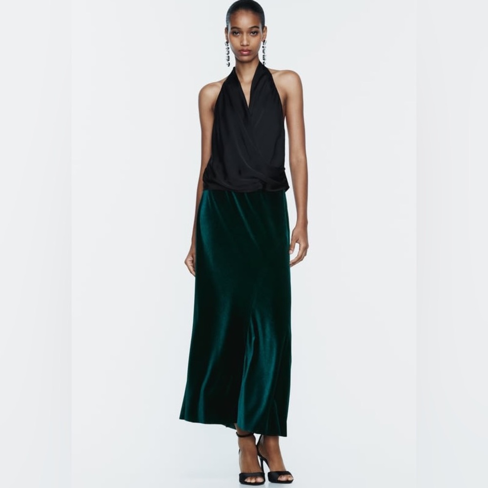 Zara VELVET MIDI SKIRT